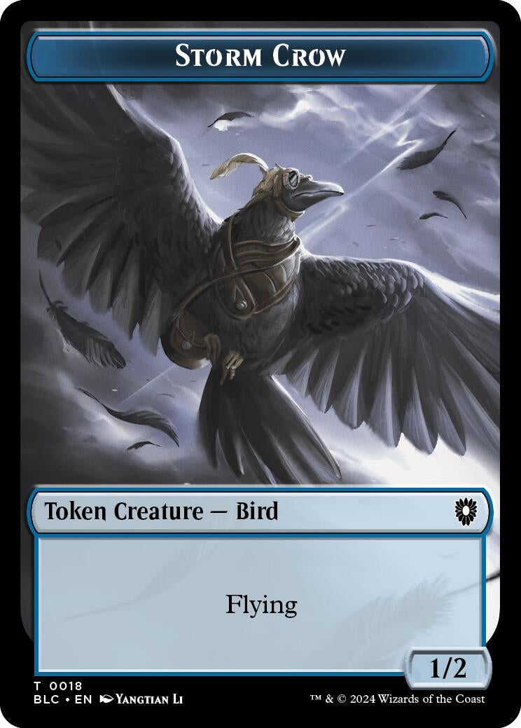 Image for Storm Crow // Bird (003) Double-Sided Token (18 // 3) [Bloomburrow] - Magic: The Gathering