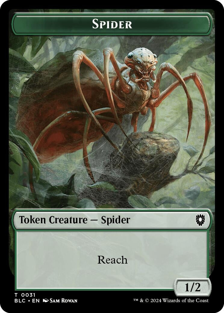 Image for Spider // Blood Double-Sided Token (31 // 36) [Bloomburrow] - Magic: The Gathering