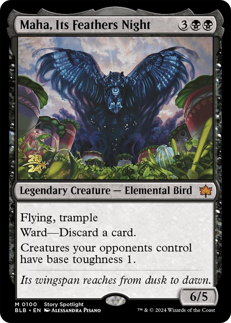 Image for Maha, Its Feathers Night (100) [Prerelease Cards] - Magic: The Gathering