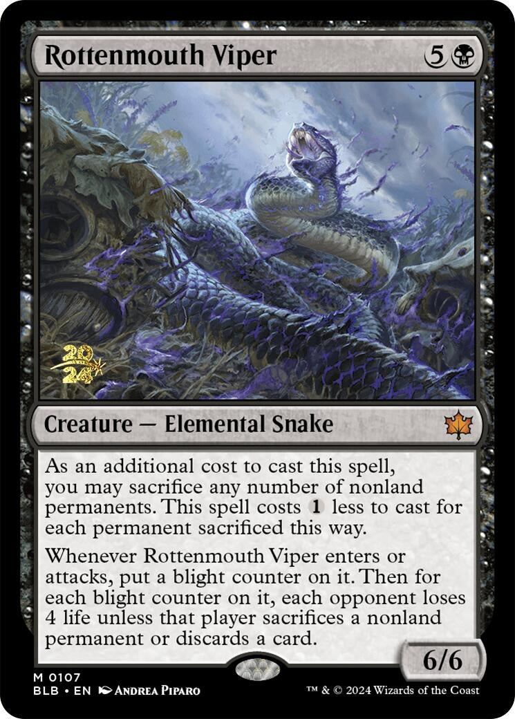 Image for Rottenmouth Viper (107) [Prerelease Cards] - Magic: The Gathering