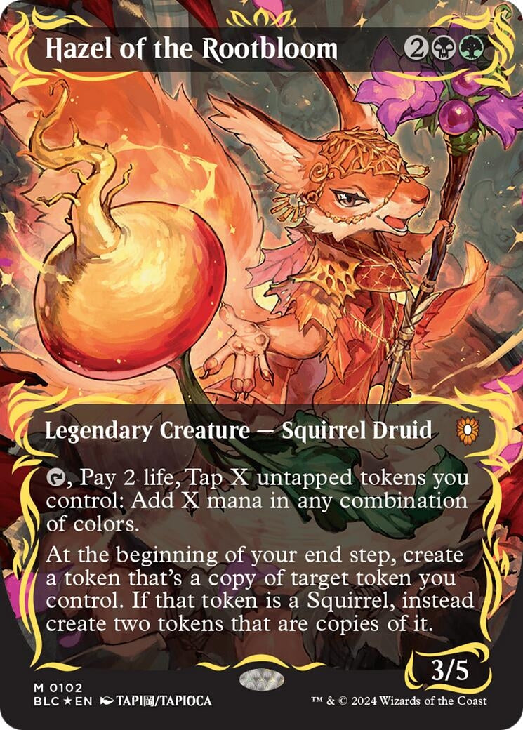 Image for Hazel of the Rootbloom (Borderless) (Raised Foil) (102) [Bloomburrow] - Magic: The Gathering