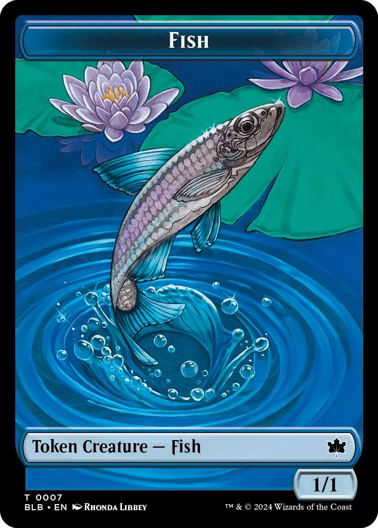 Image for Fish // Tender Wildguide Double-Sided Token (7 // 24) [Bloomburrow] - Magic: The Gathering