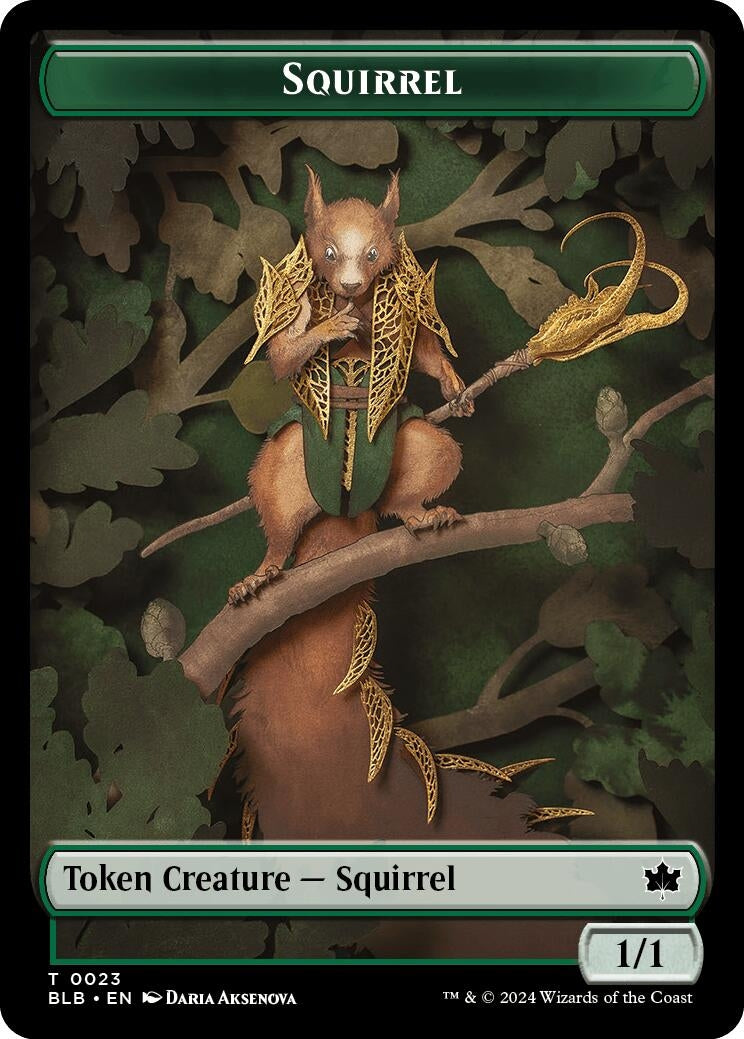 Image for Squirrel // Darkstar Augur Double-Sided Token (23 // 11) [Bloomburrow] - Magic: The Gathering