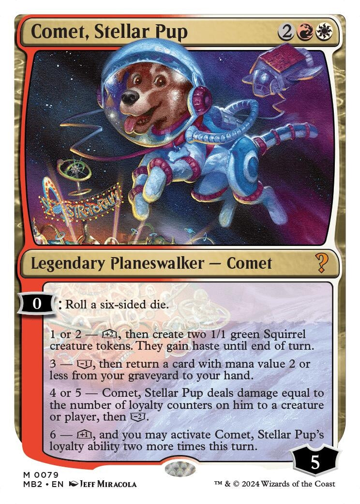 Image for Comet, Stellar Pup (White Border) (79) [Mystery Booster 2] - Magic: The Gathering