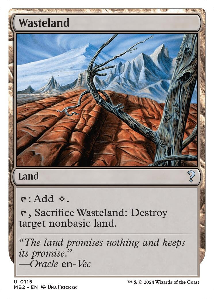 Image for Wasteland (White Border) (115) [Mystery Booster 2] - Magic: The Gathering