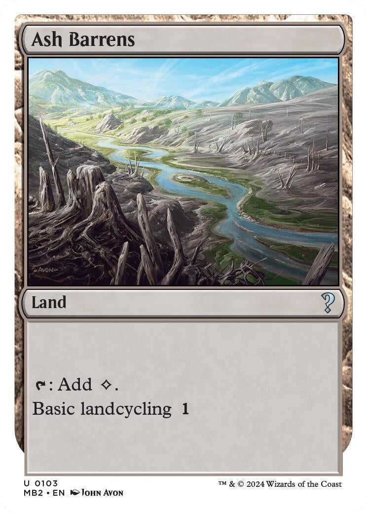 Image for Ash Barrens (White Border) (103) [Mystery Booster 2] - Magic: The Gathering