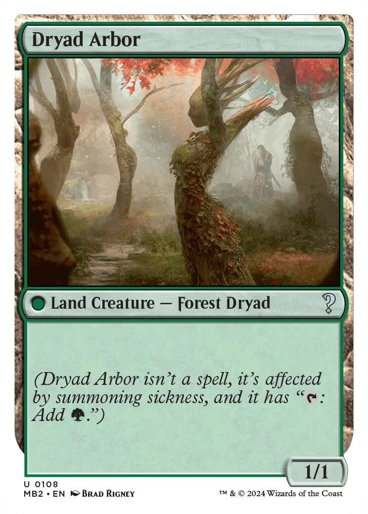 Image for Dryad Arbor (White Border) (108) [Mystery Booster 2] - Magic: The Gathering