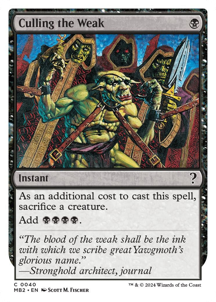 Image for Culling the Weak (White Border) (40) [Mystery Booster 2] - Magic: The Gathering