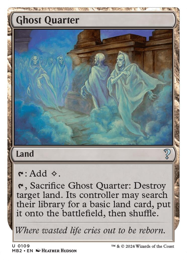 Image for Ghost Quarter (White Border) (109) [Mystery Booster 2] - Magic: The Gathering