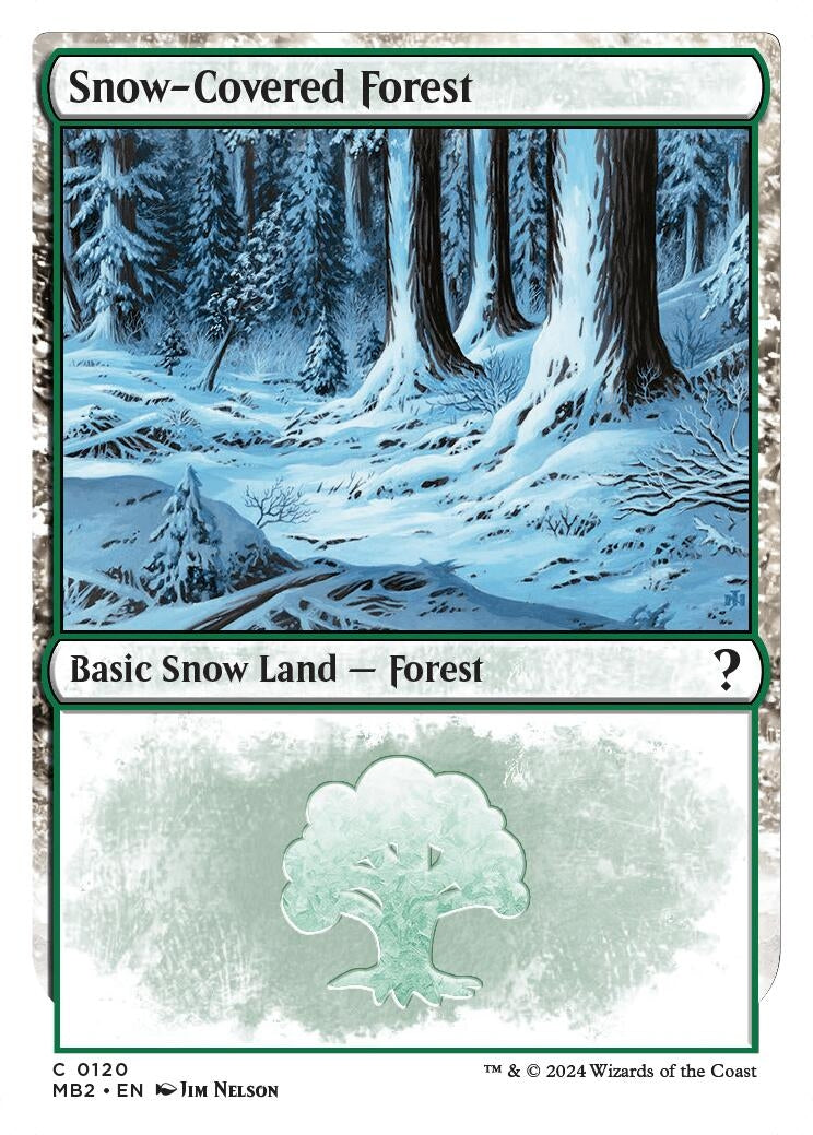 Image for Snow-Covered Forest (White Border) (120) [Mystery Booster 2] - Magic: The Gathering