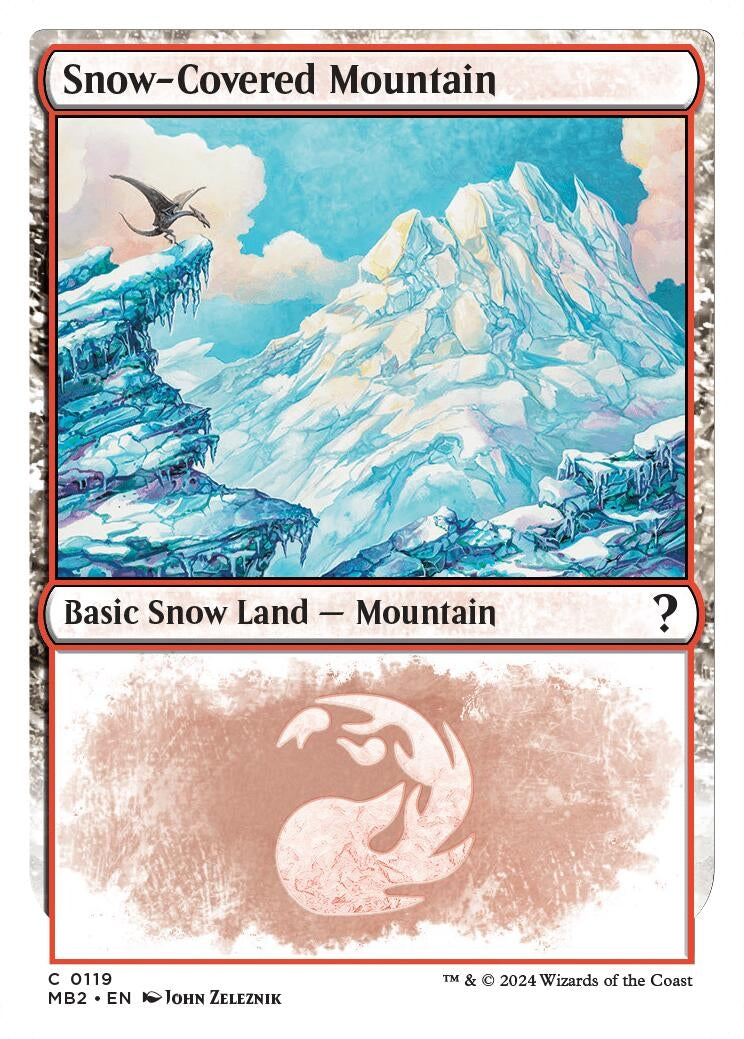 Image for Snow-Covered Mountain (White Border) (119) [Mystery Booster 2] - Magic: The Gathering