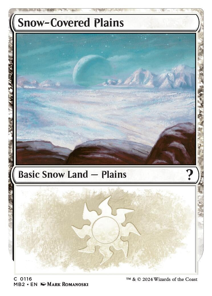 Image for Snow-Covered Plains (White Border) (116) [Mystery Booster 2] - Magic: The Gathering