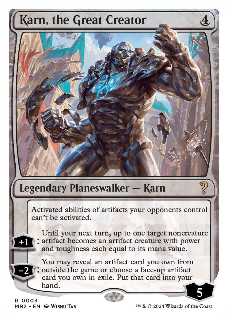 Image for Karn, the Great Creator (White Border) (3) [Mystery Booster 2] - Magic: The Gathering