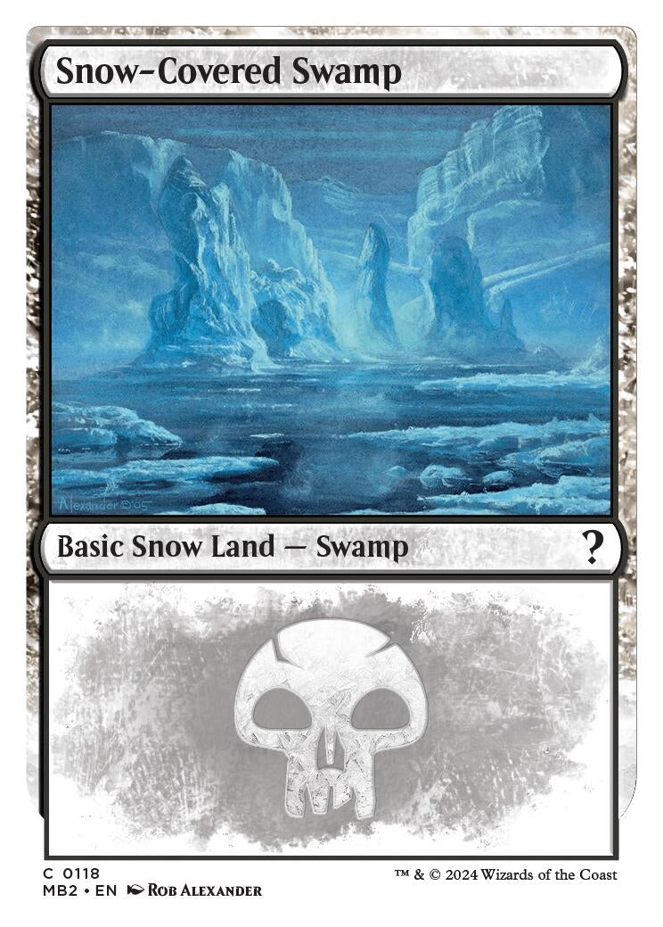 Image for Snow-Covered Swamp (White Border) (118) [Mystery Booster 2] - Magic: The Gathering