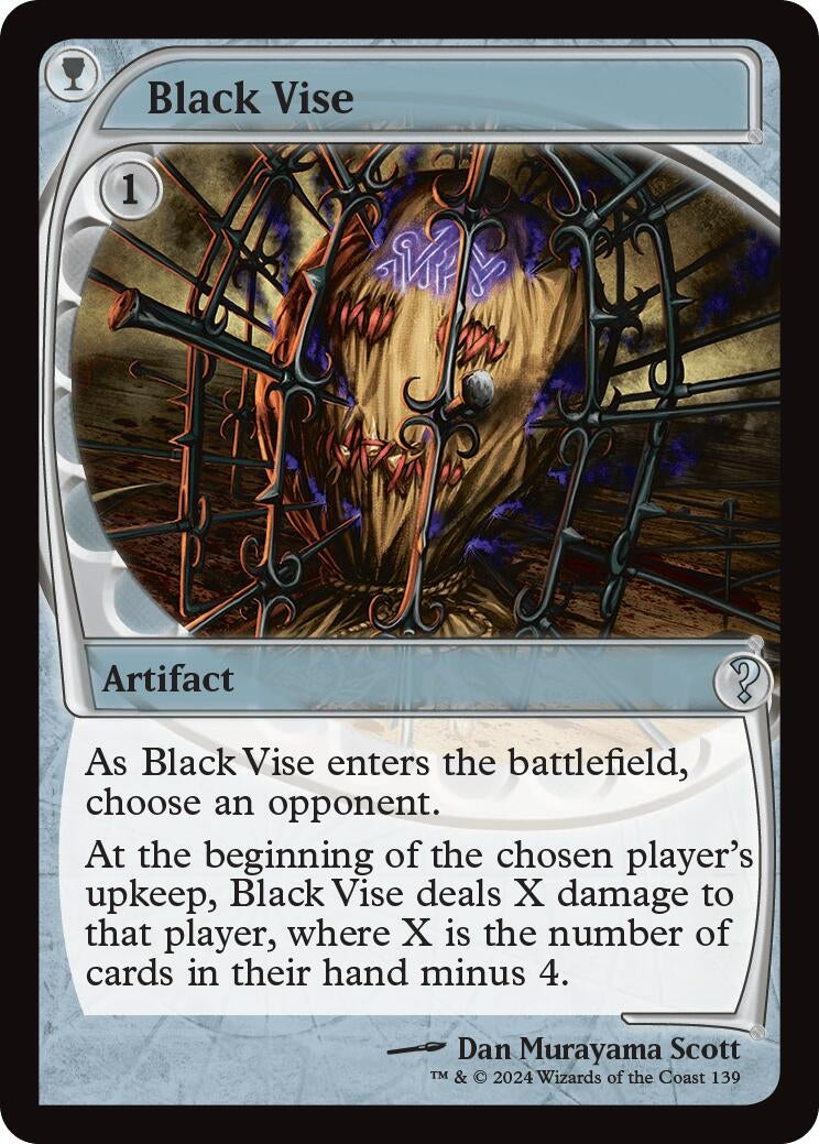 Image for Black Vise (Future Sight) (139) [Mystery Booster 2] - Magic: The Gathering