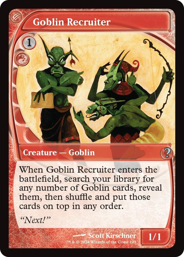 Image for Goblin Recruiter (Future Sight) (193) [Mystery Booster 2] - Magic: The Gathering