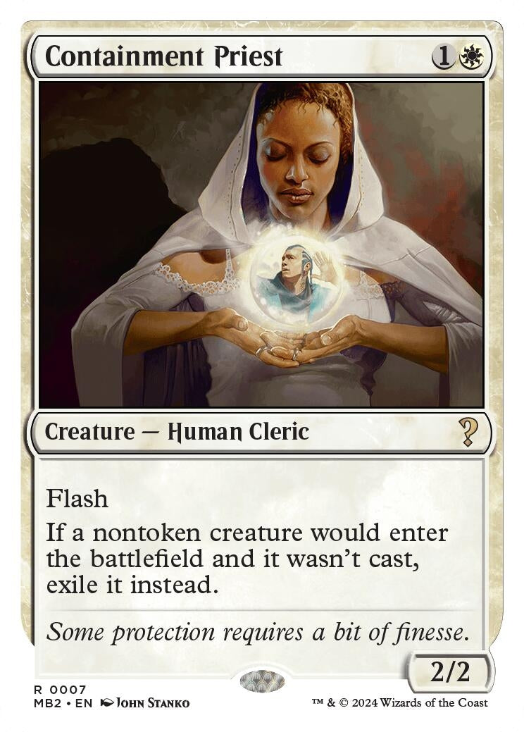 Image for Containment Priest (White Border) (7) [Mystery Booster 2] - Magic: The Gathering