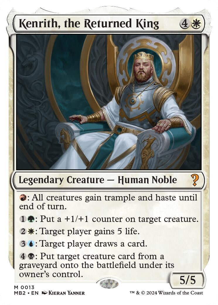Image for Kenrith, the Returned King (White Border) (13) [Mystery Booster 2] - Magic: The Gathering