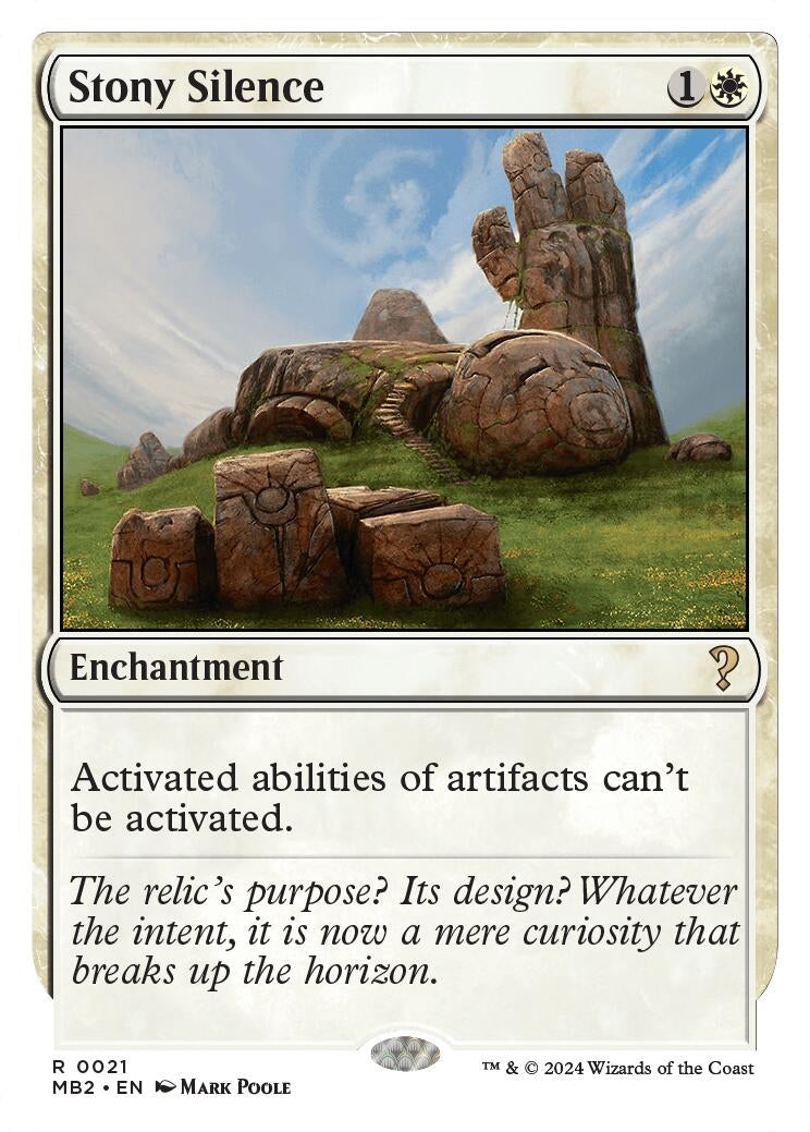Image for Stony Silence (White Border) (21) [Mystery Booster 2] - Magic: The Gathering