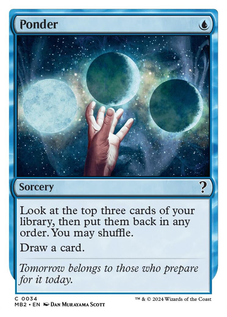 Image for Ponder (White Border) (34) [Mystery Booster 2] - Magic: The Gathering