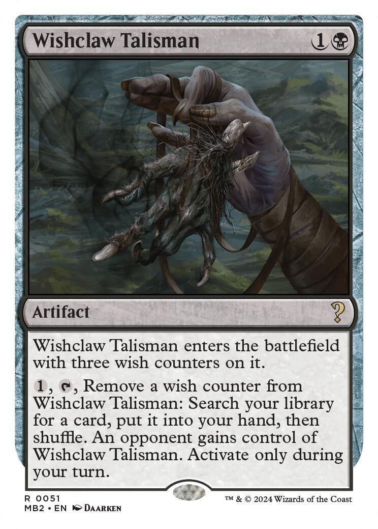 Image for Wishclaw Talisman (White Border) (51) [Mystery Booster 2] - Magic: The Gathering