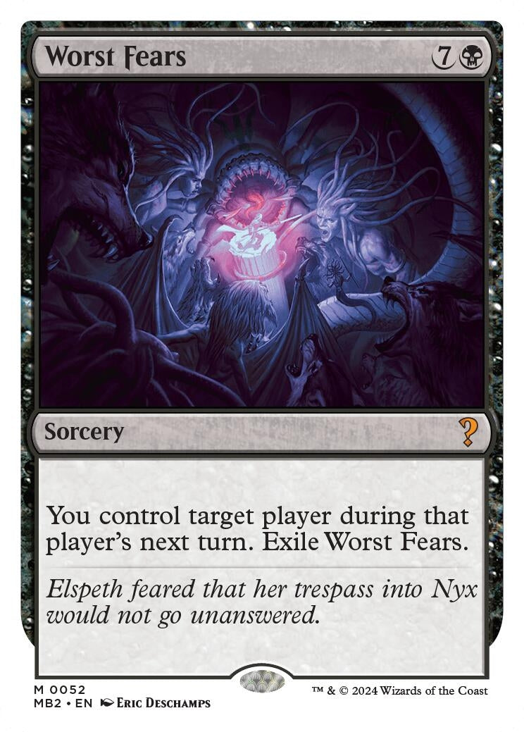 Image for Worst Fears (White Border) (52) [Mystery Booster 2] - Magic: The Gathering