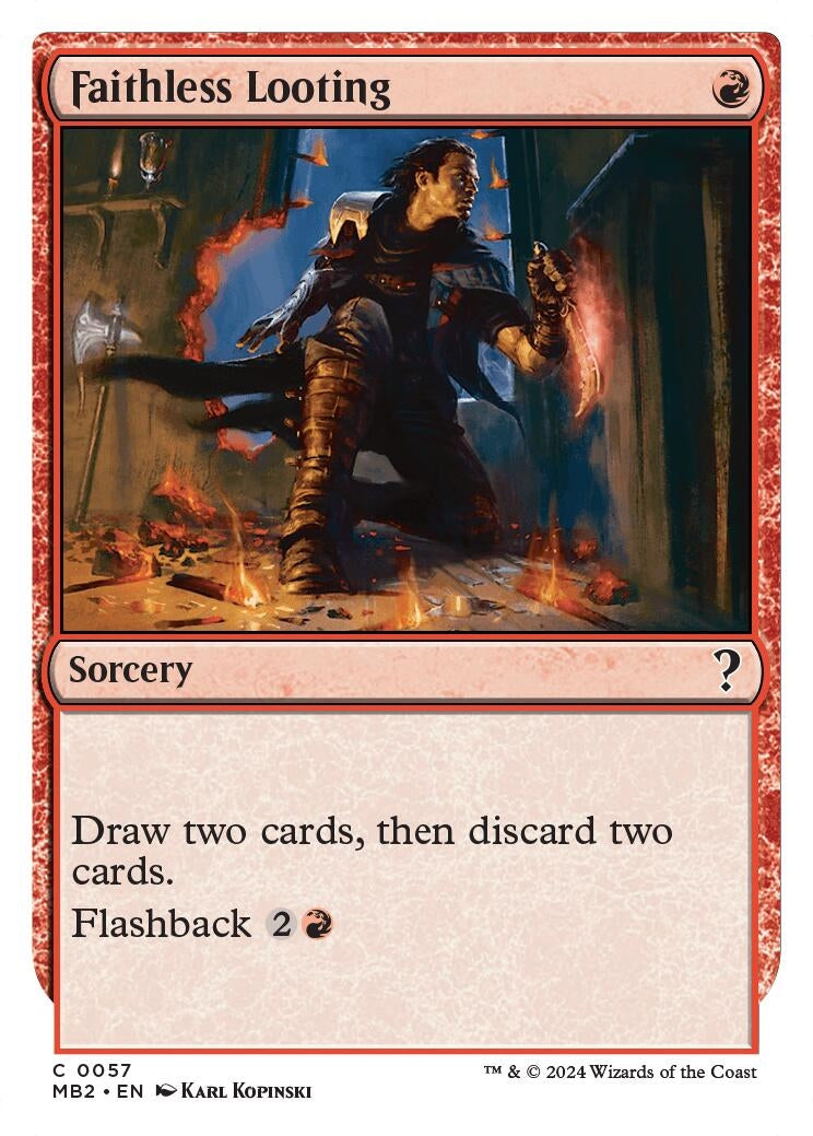 Image for Faithless Looting (White Border) (57) [Mystery Booster 2] - Magic: The Gathering
