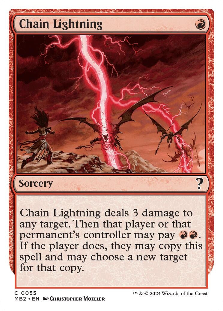 Image for Chain Lightning (White Border) (55) [Mystery Booster 2] - Magic: The Gathering