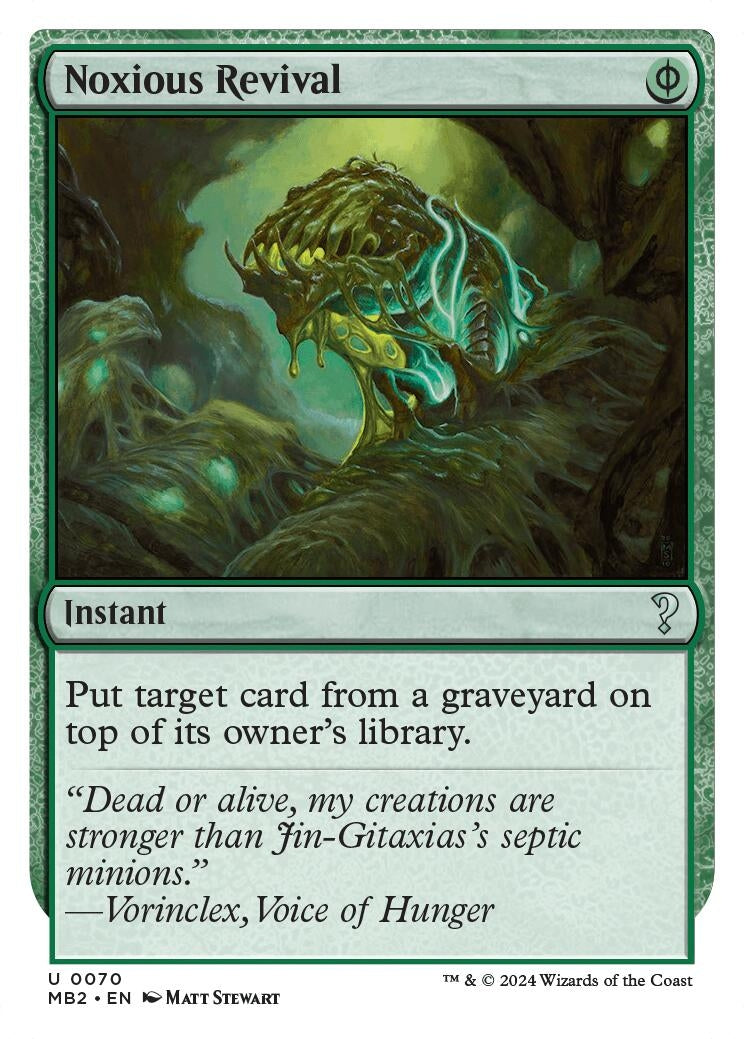 Image for Noxious Revival (White Border) (70) [Mystery Booster 2] - Magic: The Gathering