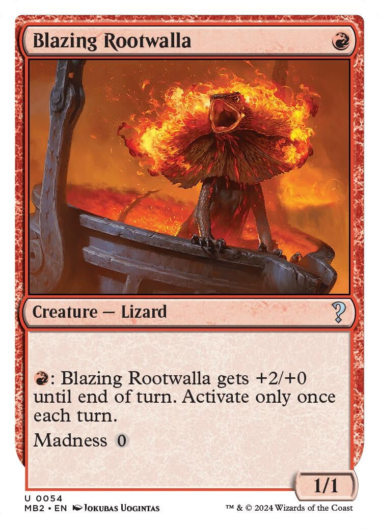 Image for Blazing Rootwalla (White Border) (54) [Mystery Booster 2] - Magic: The Gathering