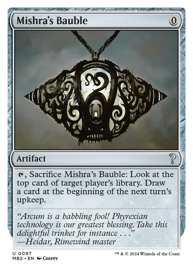Image for Mishra's Bauble (White Border) (97) [Mystery Booster 2] - Magic: The Gathering