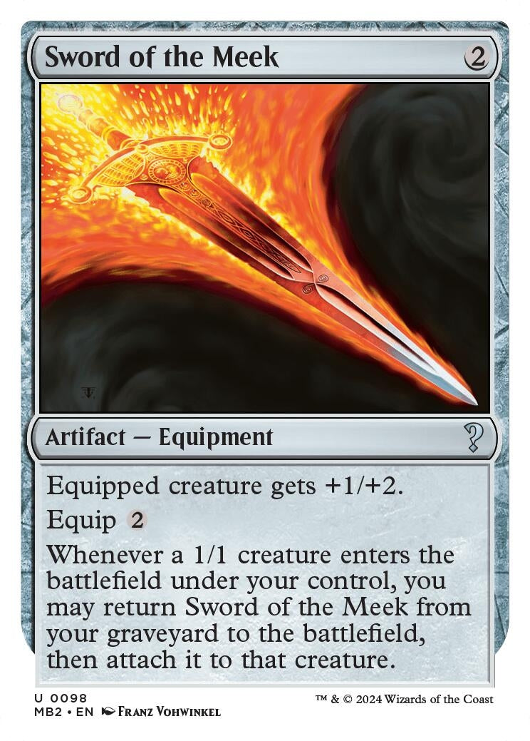 Image for Sword of the Meek (White Border) (98) [Mystery Booster 2] - Magic: The Gathering