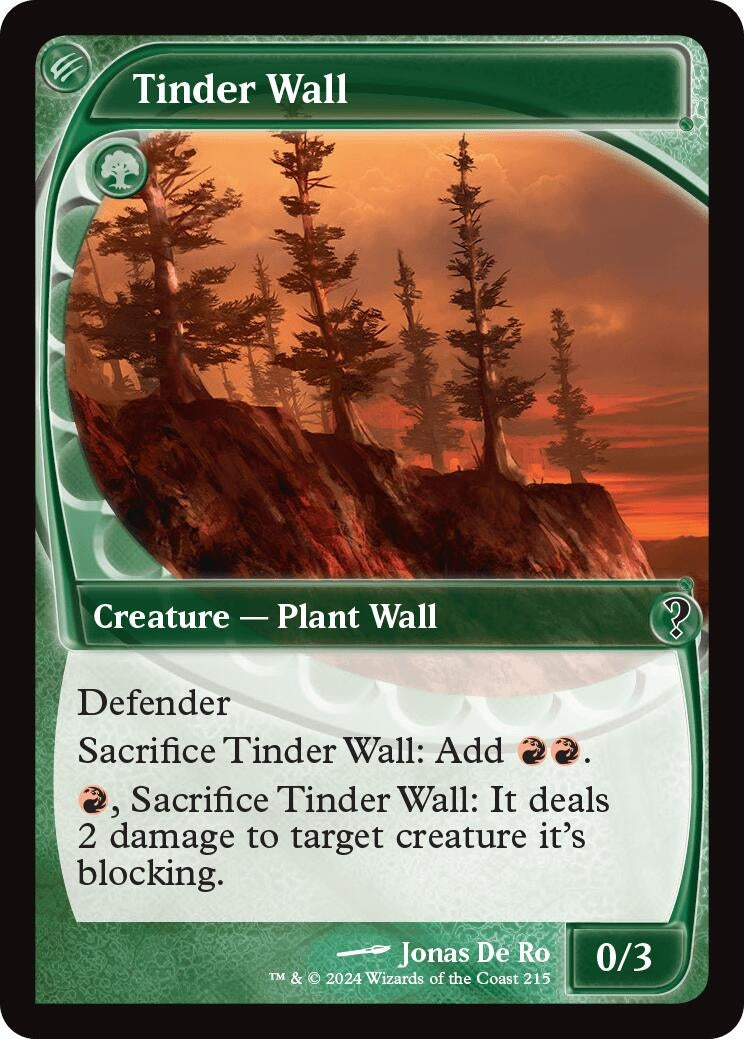 Image for Tinder Wall (Future Sight) (215) [Mystery Booster 2] - Magic: The Gathering