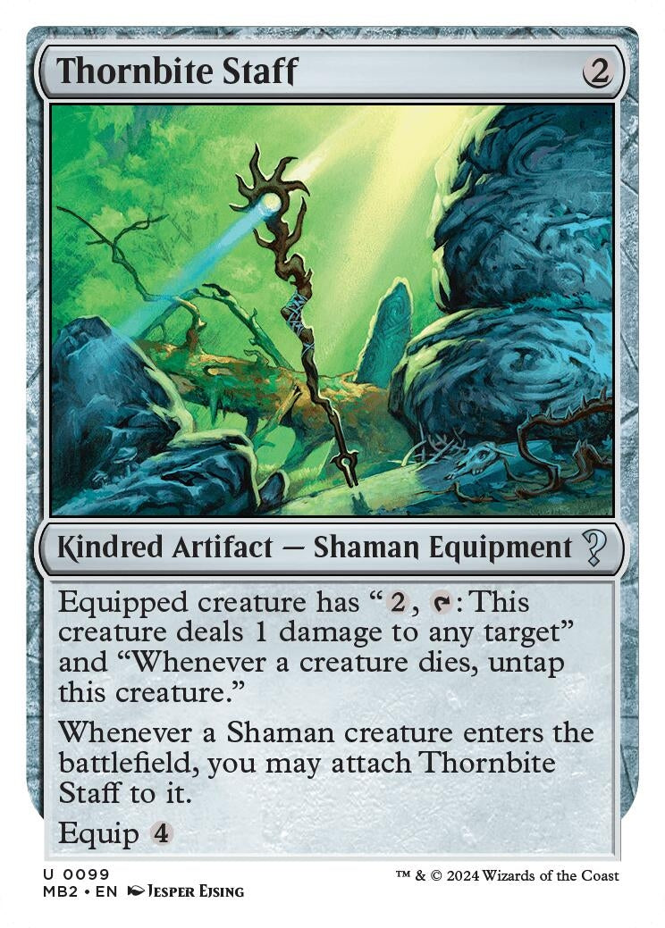 Image for Thornbite Staff (White Border) (99) [Mystery Booster 2] - Magic: The Gathering
