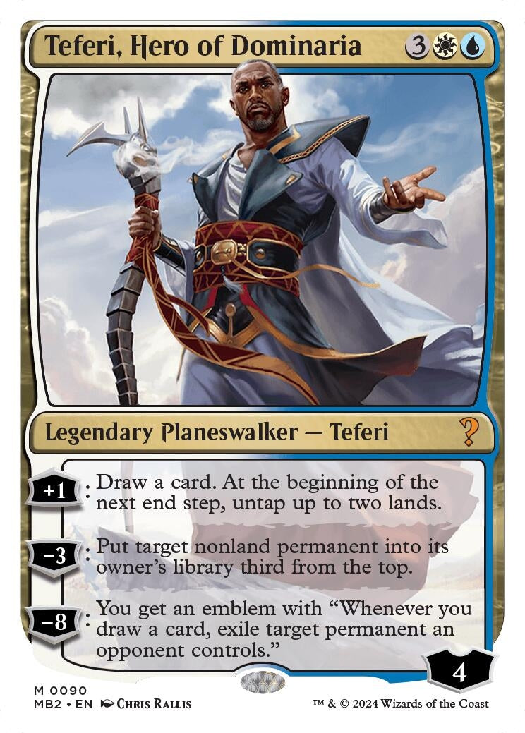Image for Teferi, Hero of Dominaria (White Border) (90) [Mystery Booster 2] - Magic: The Gathering