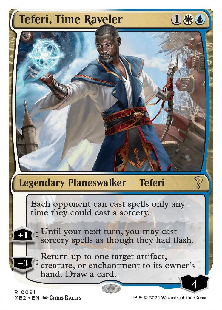 Image for Teferi, Time Raveler (White Border) (91) [Mystery Booster 2] - Magic: The Gathering
