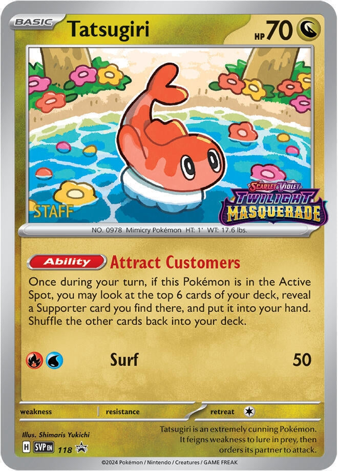 Image for Tatsugiri - 118 (Prerelease) [Staff] (118) [SV: Scarlet & Violet Promo Cards] - Pokemon