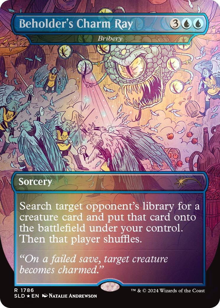 Image for Beholder's Charm Ray - Bribery (Rainbow Foil) (1786) [Secret Lair Drop Series] - Magic: The Gathering
