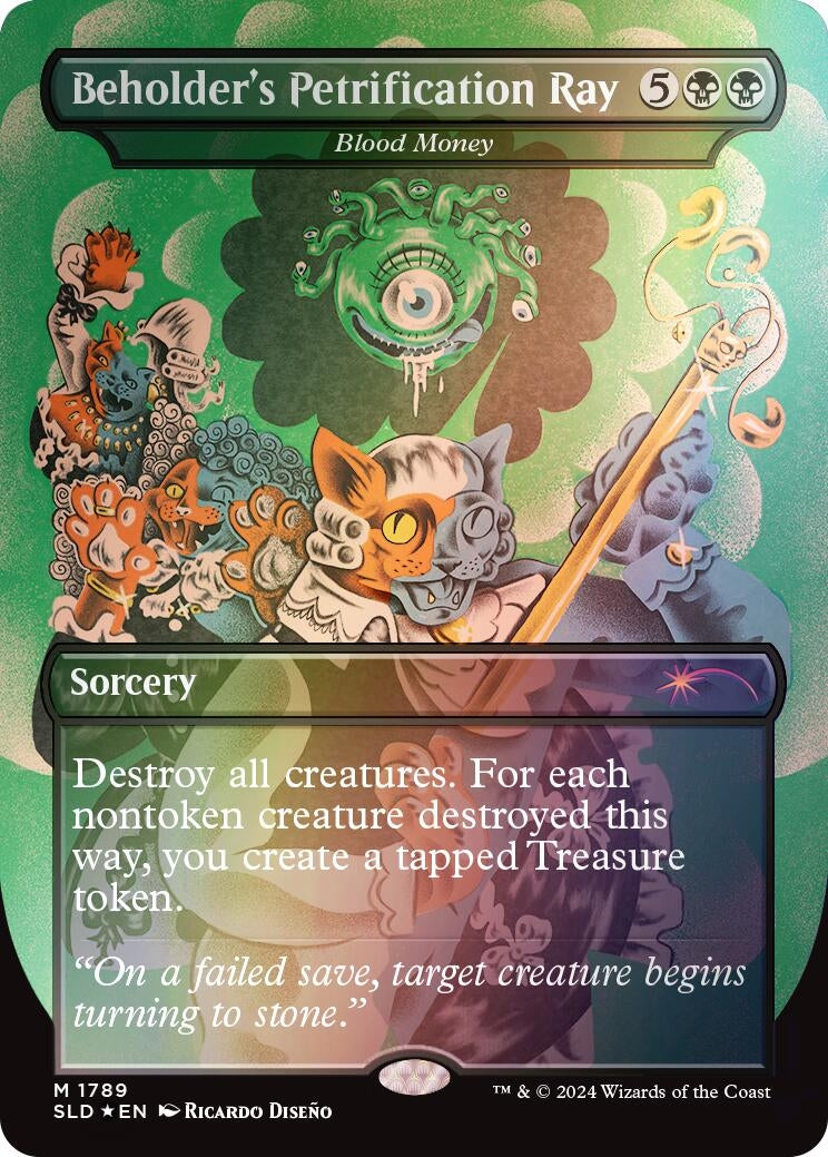 Image for Beholder's Petrification Ray - Blood Money (Rainbow Foil) (1789) [Secret Lair Drop Series] - Magic: The Gathering