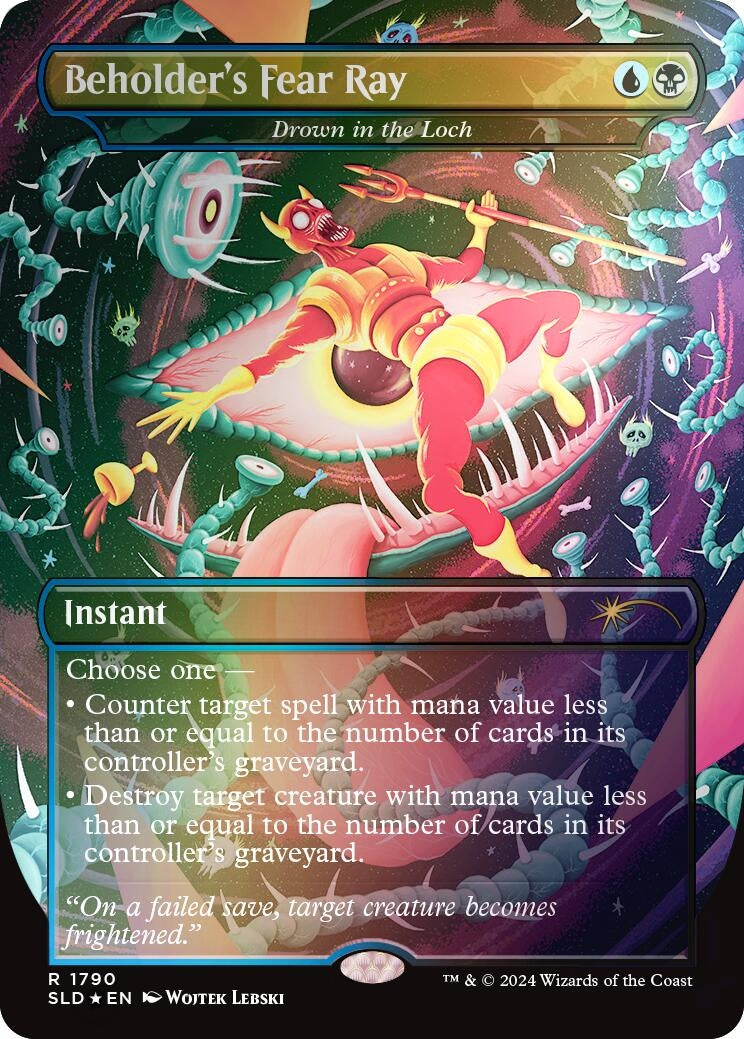 Image for Beholder's Fear Ray - Drown in the Loch (Rainbow Foil) (1790) [Secret Lair Drop Series] - Magic: The Gathering