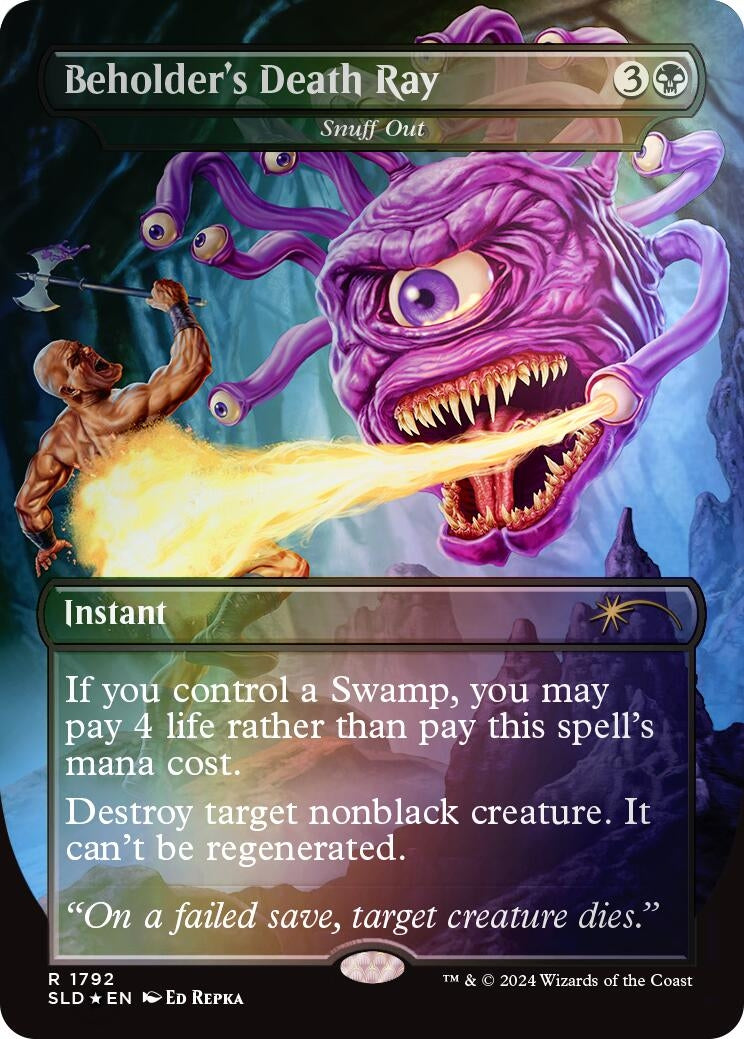 Image for Beholder's Death Ray - Snuff Out (Rainbow Foil) (1792) [Secret Lair Drop Series] - Magic: The Gathering