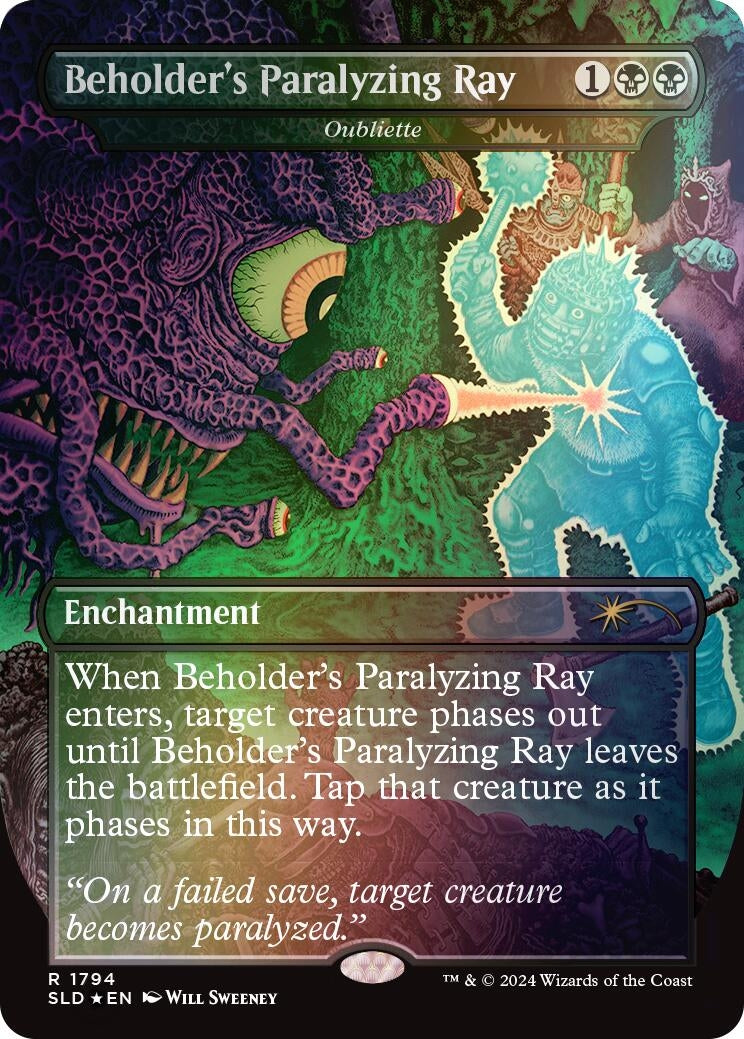 Image for Beholder's Paralyzing Ray - Oubliette (Rainbow Foil) (1794) [Secret Lair Drop Series] - Magic: The Gathering