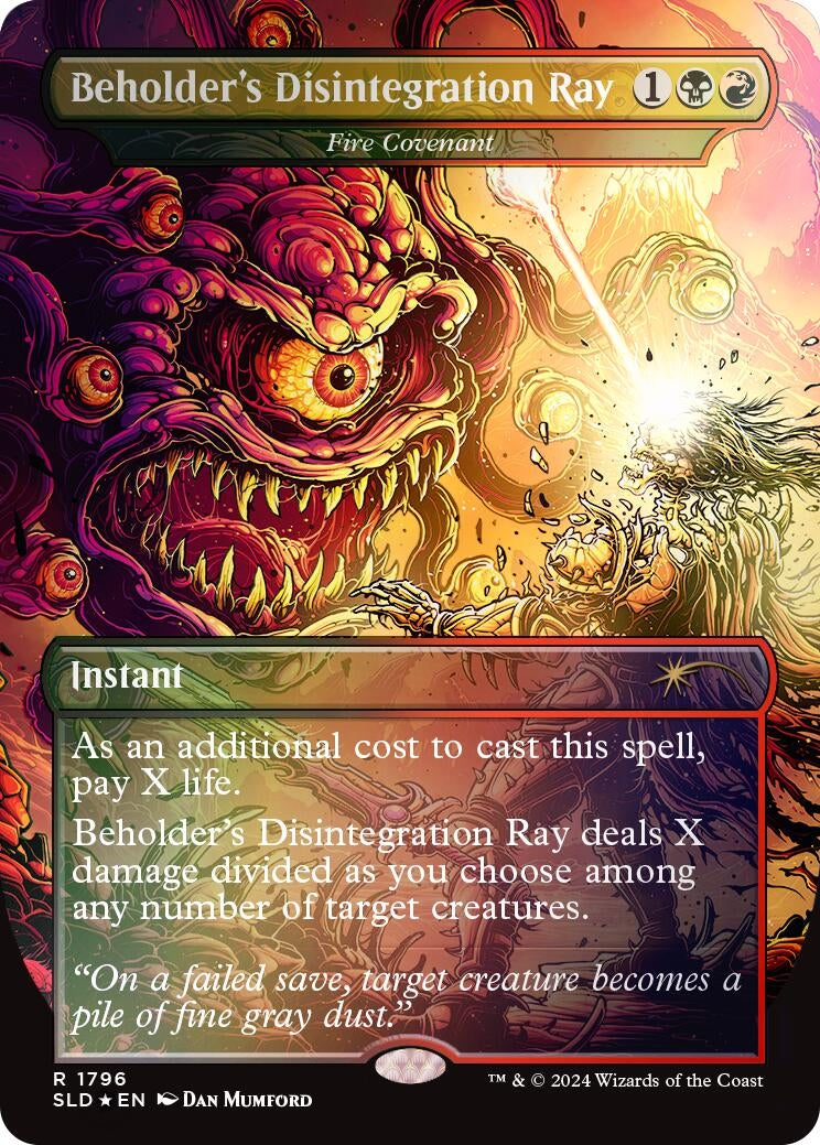 Image for Beholder's Disintegration Ray - Fire Covenant (Rainbow Foil) (1796) [Secret Lair Drop Series] - Magic: The Gathering