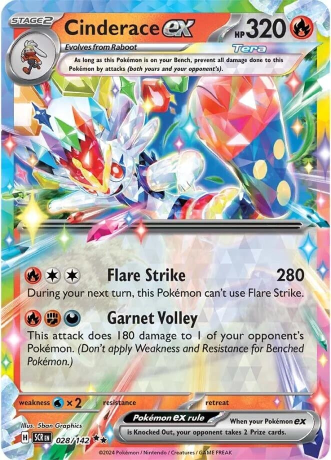 Image for Cinderace ex (028/142) [SV07: Stellar Crown] - Pokemon