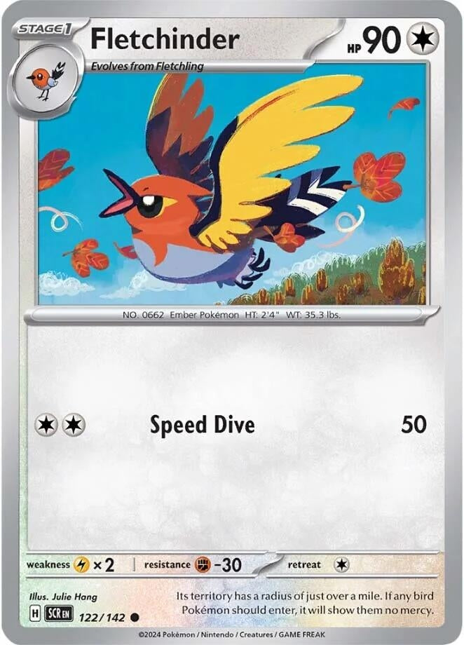 Image for Fletchinder (122/142) [SV07: Stellar Crown] - Pokemon