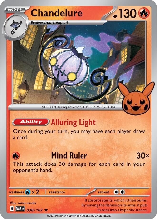 Image for Chandelure (038/167) [Trick or Trade BOOster Bundle 2024] - Pokemon