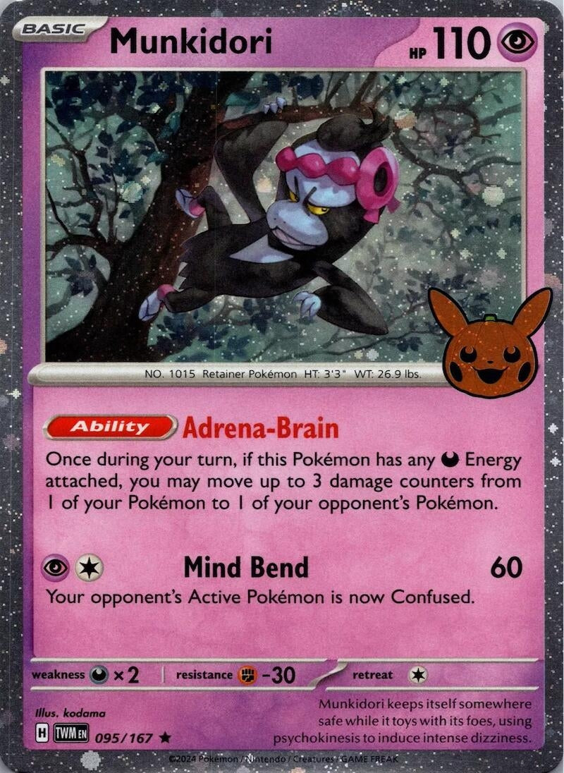Image for Munkidori (Cosmos Holo) (095/167) [Trick or Trade BOOster Bundle 2024] - Pokemon