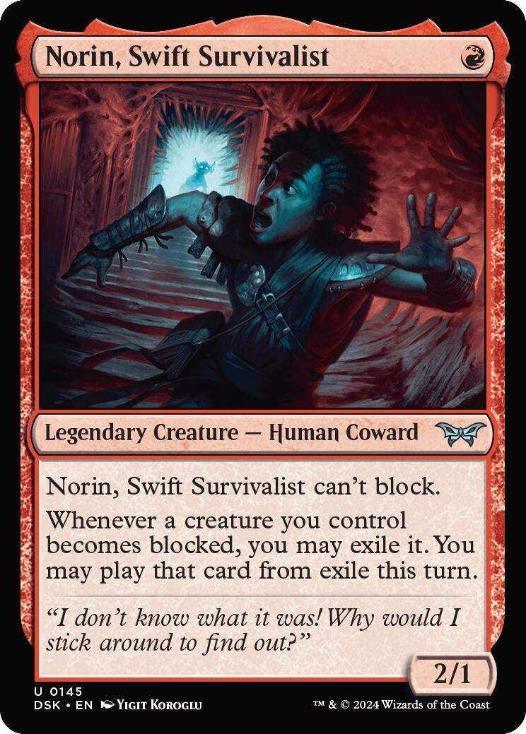 Image for Norin, Swift Survivalist (0145) (145) [Duskmourn: House of Horror] - Magic: The Gathering