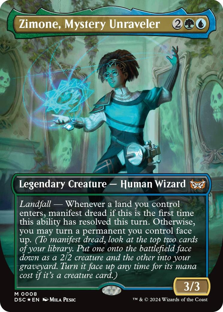 Image for Zimone, Mystery Unraveler (Borderless) (8) [Duskmourn: House of Horror] - Magic: The Gathering