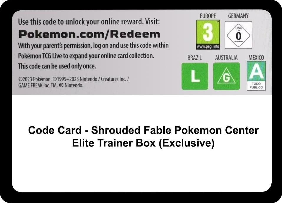 Image for Code Card - Shrouded Fable Pokemon Center Elite Trainer Box (Exclusive) [SV: Shrouded Fable] - Pokemon